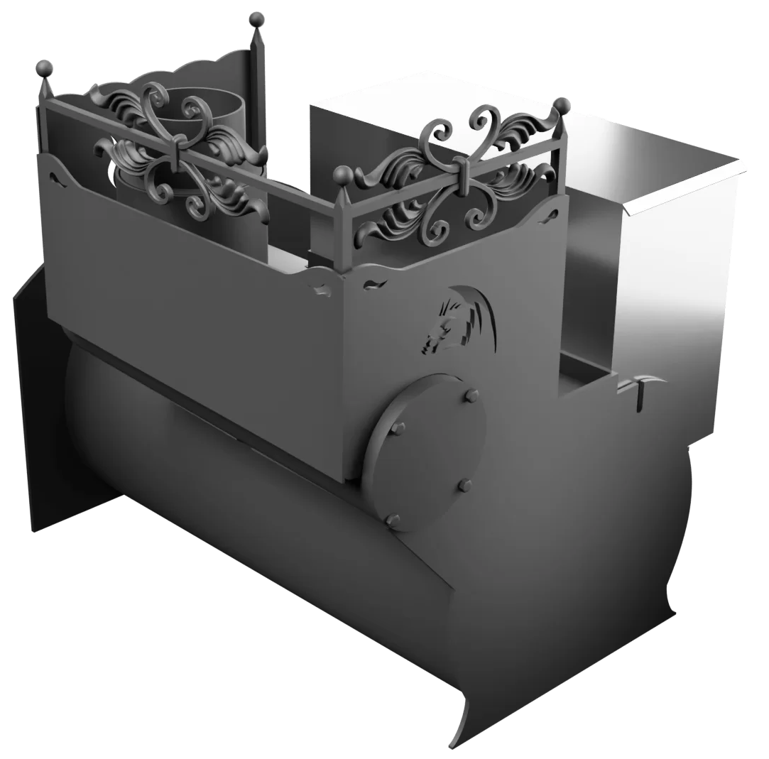 Печь Горыныч 3, каменка с правой стороны, большая дверь со стеклом фото в Уфе