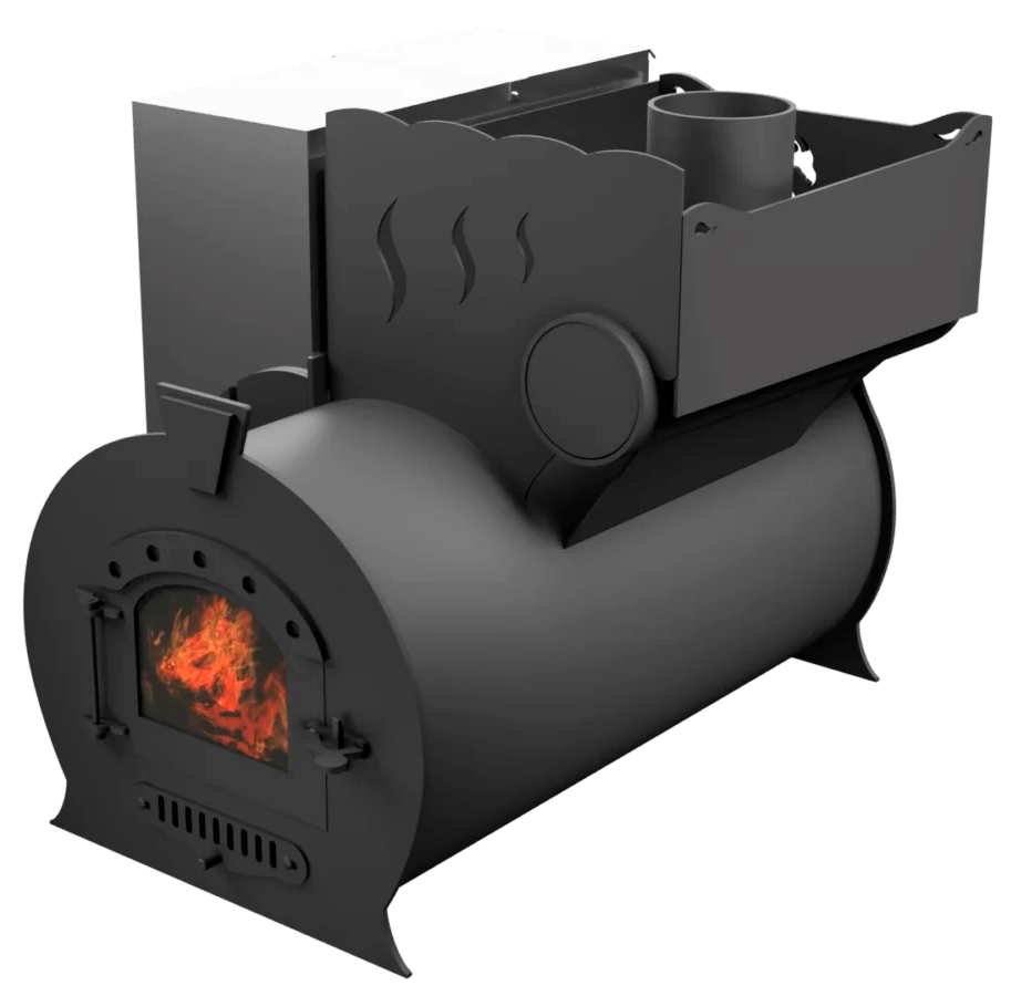 Печь Горыныч 2, каменка с правой стороны, малая дверь со стеклом фото в Уфе