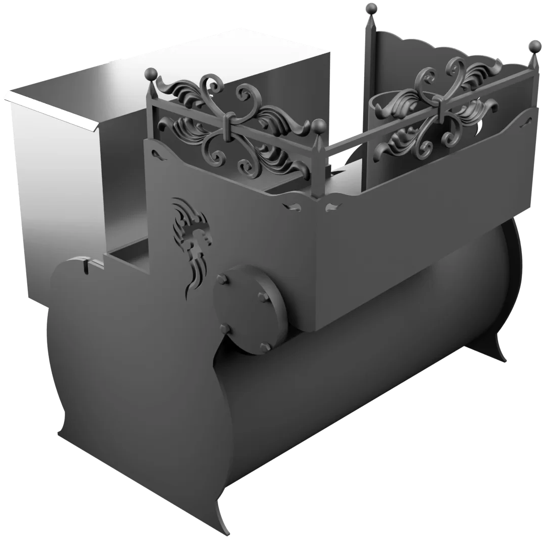 Печь Горыныч 3, каменка с левой стороны, малая дверь со стеклом фото в Уфе