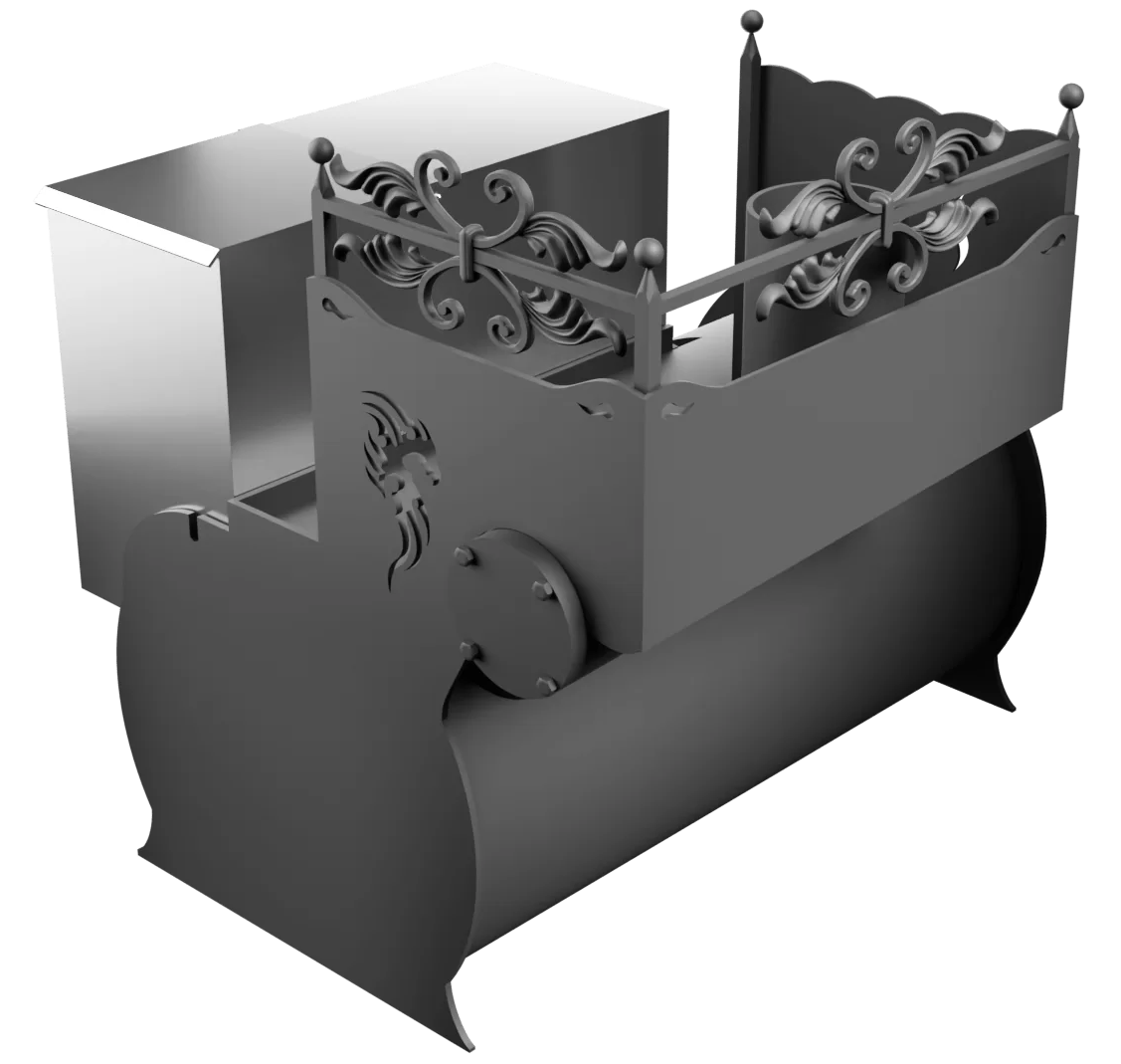 Печь Горыныч 3, каменка с левой стороны фото в Уфе