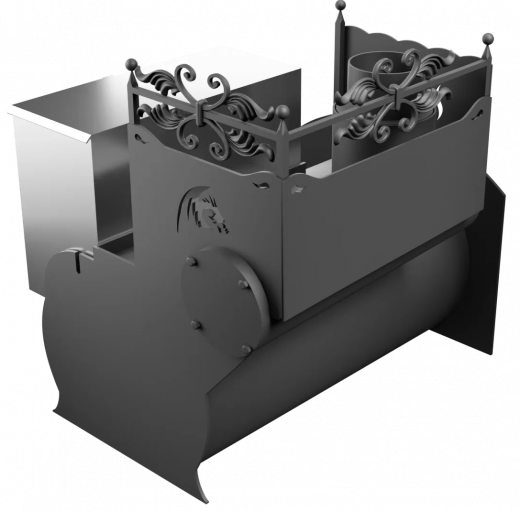 Печь Горыныч 3, каменка с левой стороны, средняя дверь со стеклом фото в Уфе