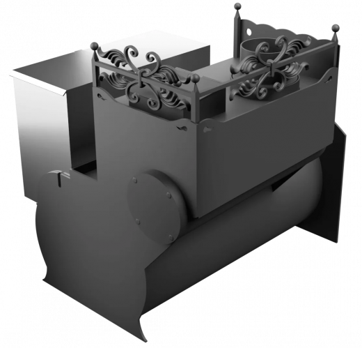 Печь Горыныч 3, каменка закрытая с левой стороны, большая дверь со стеклом фото в Уфе