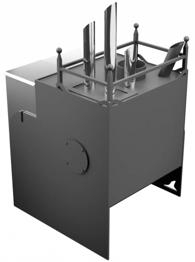 Печь Горыныч Мини, каменка закрытая с парогенератором с левой стороны фото в Уфе