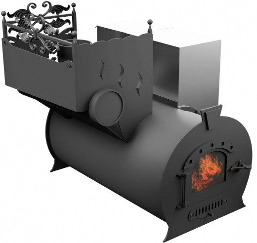Печь Горыныч 3, каменка с левой стороны, малая дверь со стеклом фото в Уфе